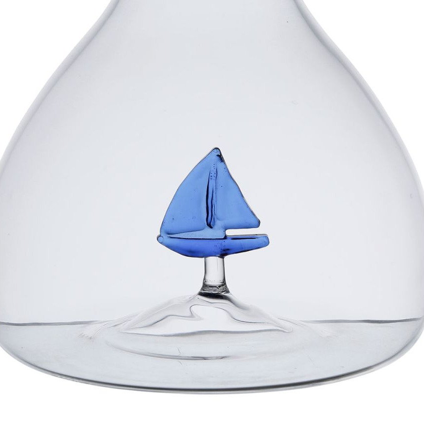 Carafe en verre borosilicate avec inclusion 1,5l - Bateau voilier