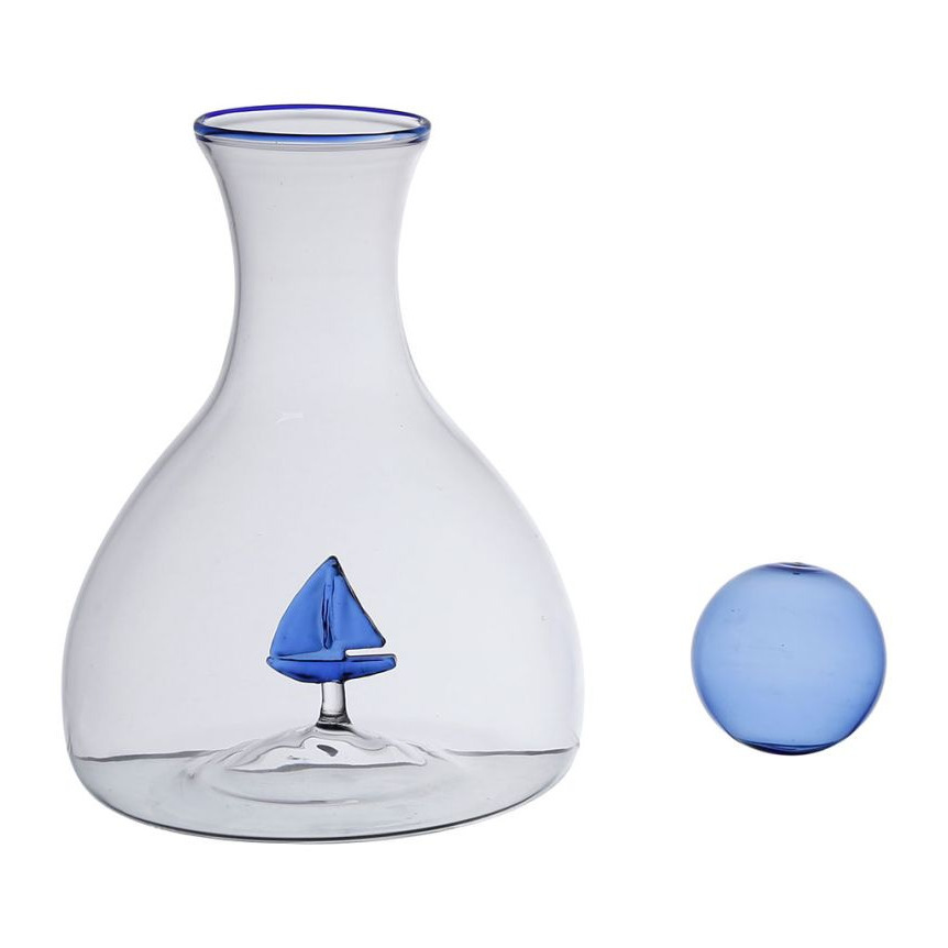 Carafe en verre borosilicate avec inclusion 1,5l - Bateau voilier