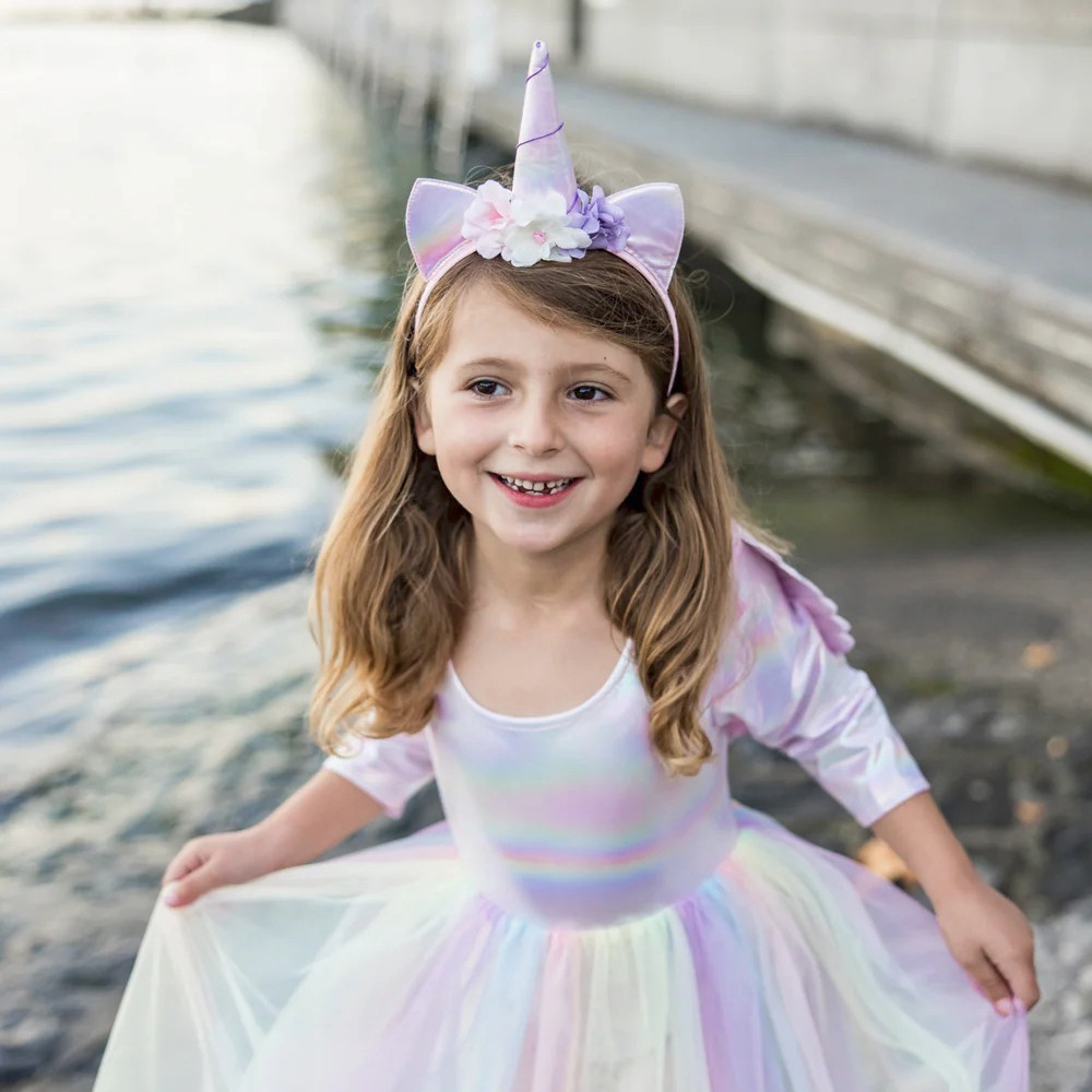 Robe Licorne avec Ailes et Serre-tête 5/6 ans