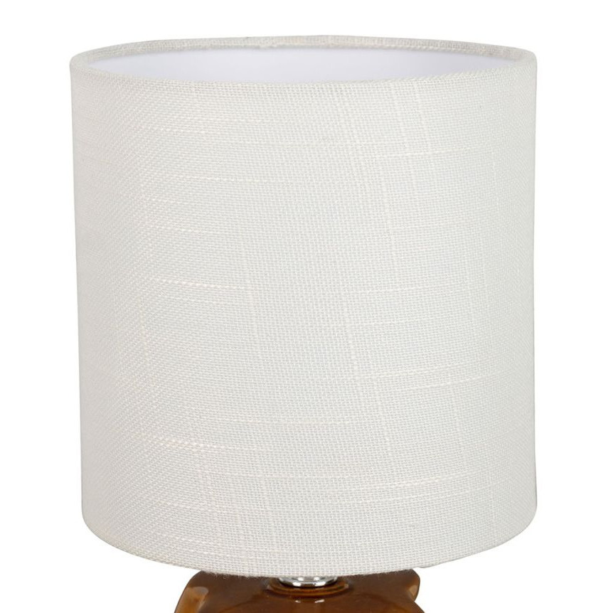 Nira Lampe torsadée en céramique camel et blanc - D15,5 x H31,5 cm