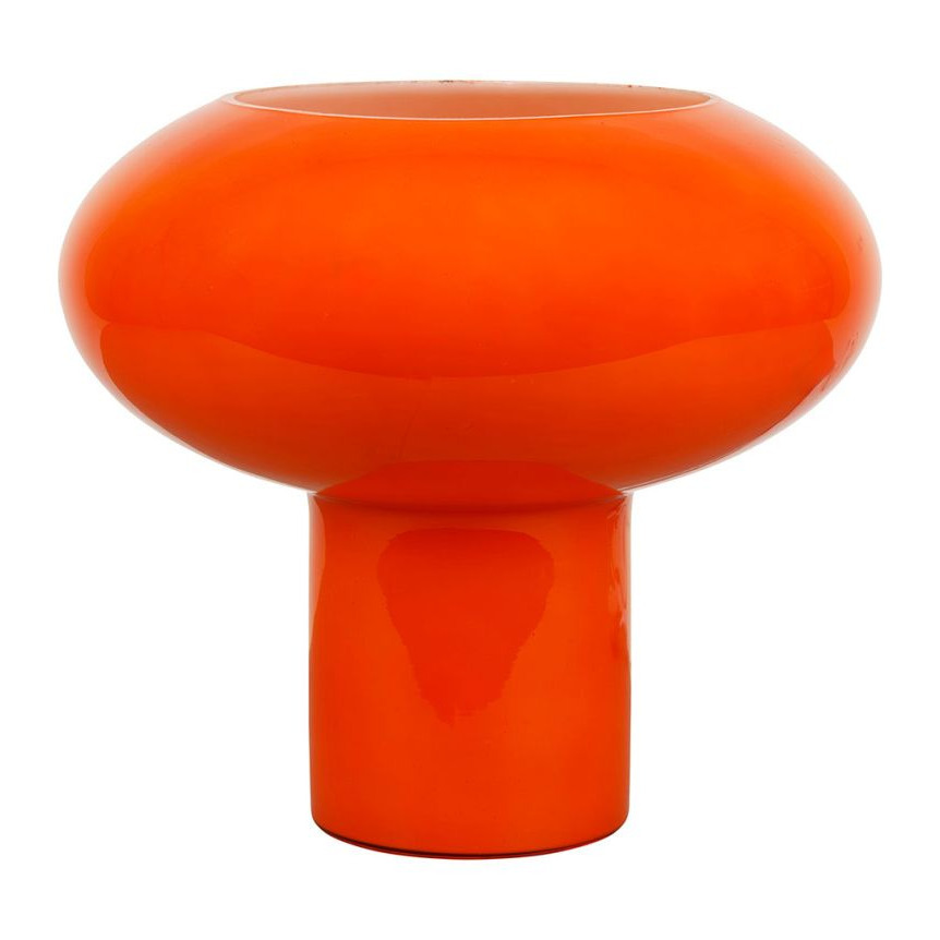 Champart Lampe champignon en verre orange - D25 x H22 cm