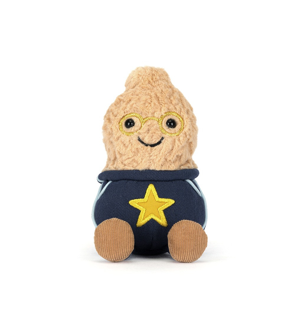 Peluche Jellycat Cacahuète Premier de la Classe – Amuseables Peanut Star Student Outfit – A6PSP 15cm
