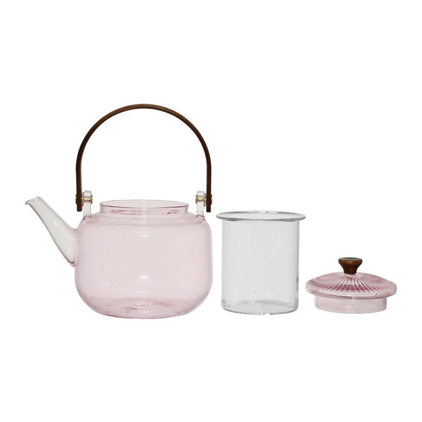 Théière Striée avec filtre Dilacia 85cl en verre borosilicate