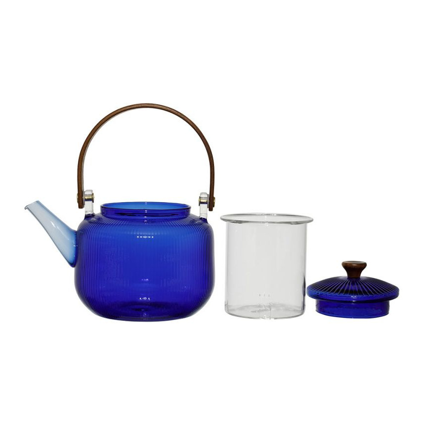 Théière Striée avec filtre Dilacia 85cl en verre borosilicate