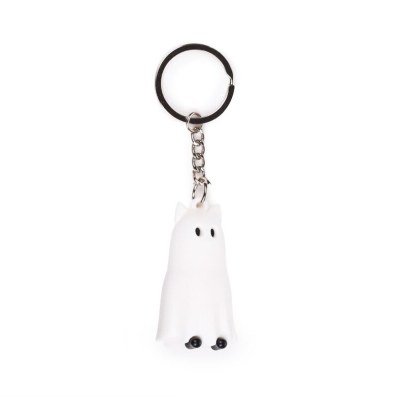 Porte-clés 3D PVC - Chat Fantôme Effrayant
