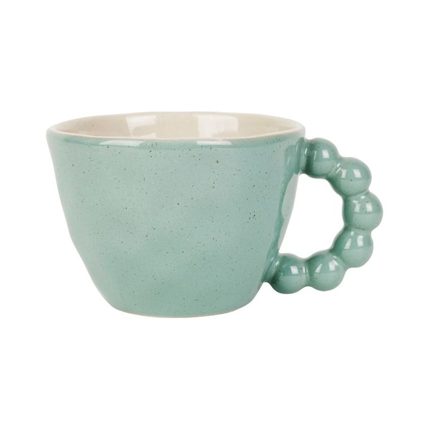 Tasse en Grès Organic avec anse perlée 25 cl - Sauge