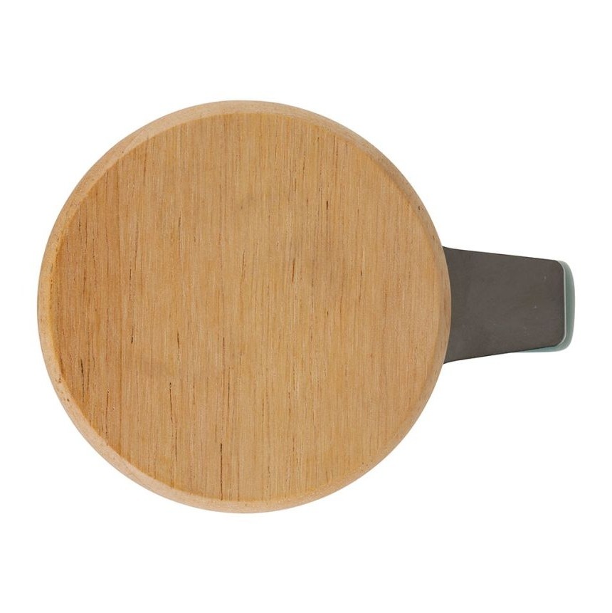 Tisanière en grès mat vert sauge avec couvercle en hévéa 45 cl - 12 × 8,5 × H 13,5 cm