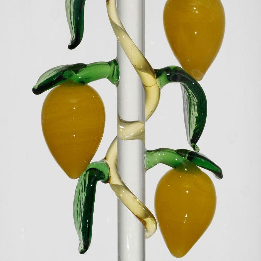 Pichet en verre borosilicate - décor citrons en verre soufflé - 1,3 L - 10,5 × 9 × H 22 cm