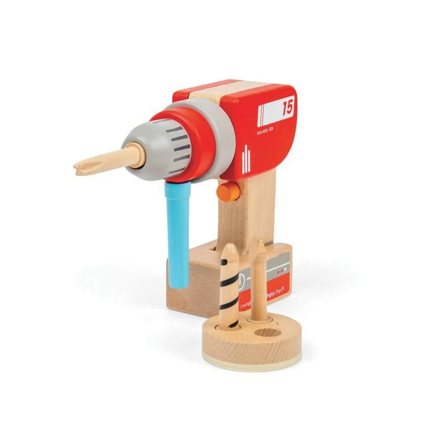 Jouet en bois - Perceuse avec socle de rangement - Dès 3 ans