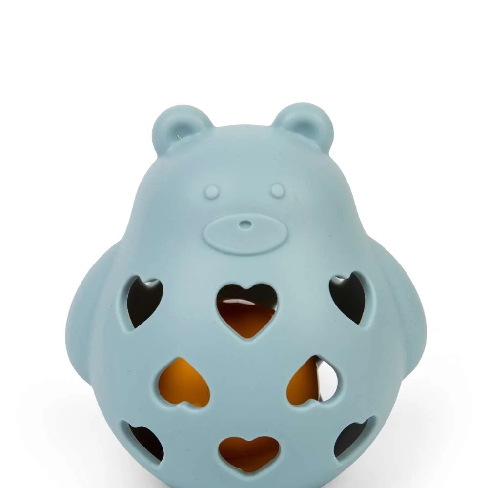 Hochet et anneau de dentition en silicone - Ourson Bleu - Dès la naissance