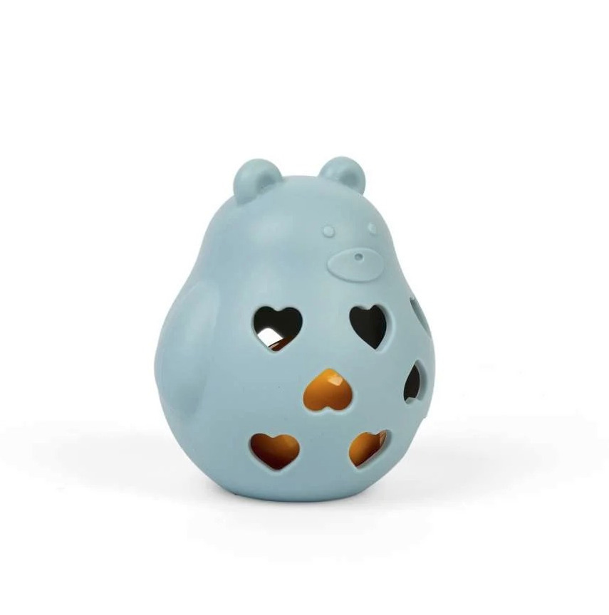Hochet et anneau de dentition en silicone - Ourson Bleu - Dès la naissance