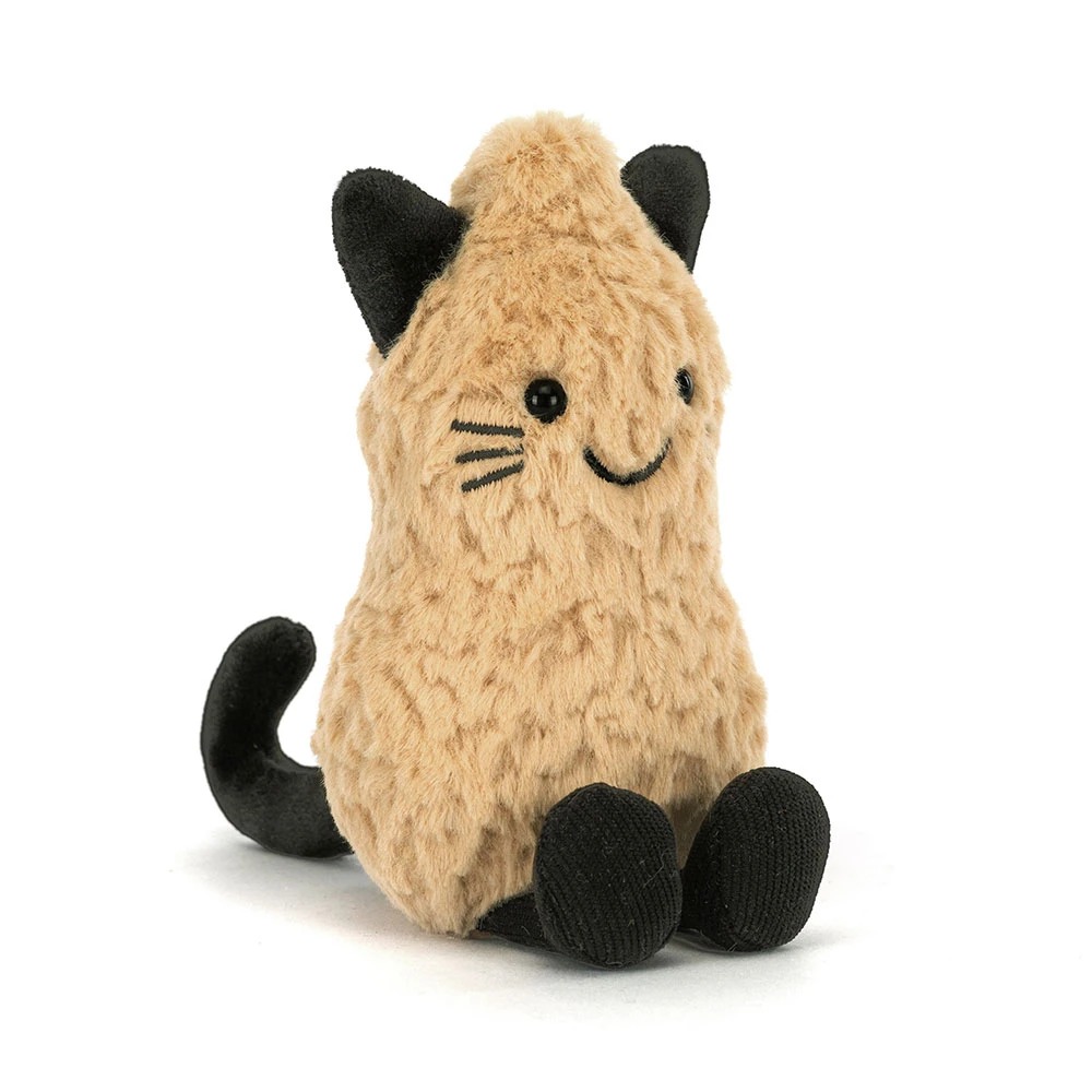 Peluche Jellycat Cacahuète Chat - Amuseables Peanut Cat Outfit 15cm - A6PCT