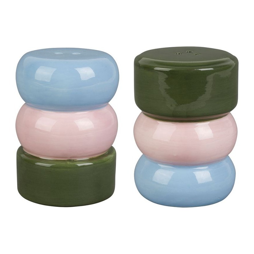 Salière et Poivrière - Kaki Rose et Bleu