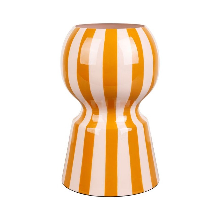 Vase Arty en forme de sablier - Rose et Orange - 13,5 x 21 cm
