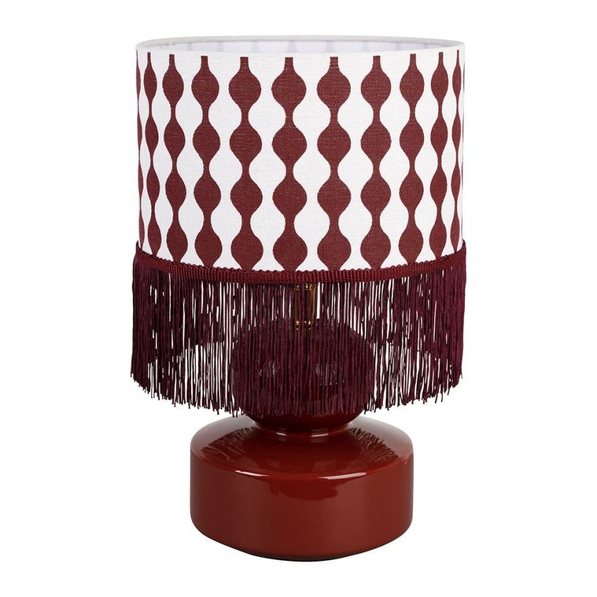 Lampe à poser rétro à franges - Bordeaux - 16 x 37 cm