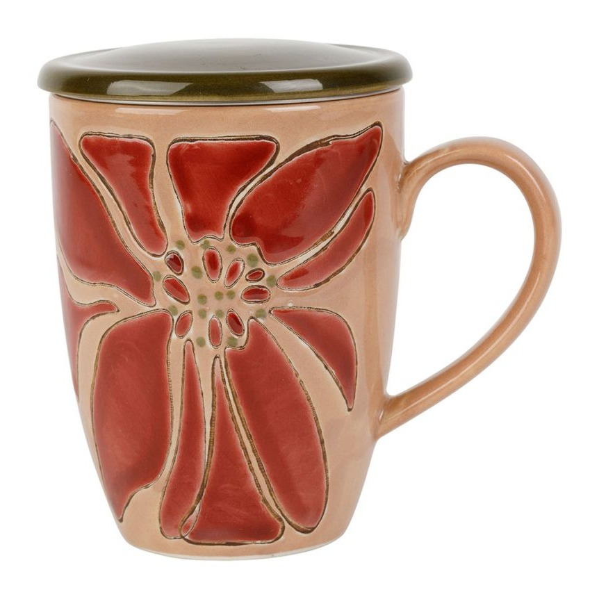Tisanière avec filtre en Grès 30 cl - Rose