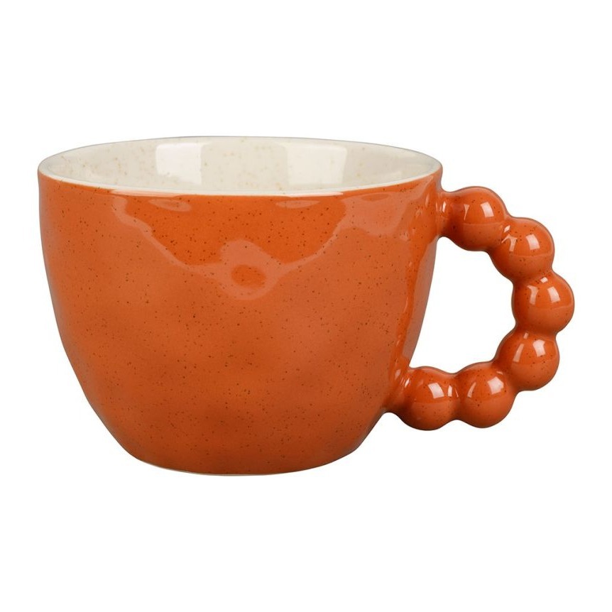 Tasse en Grès Organic avec anse perlée 50 cl - Terracotta moucheté
