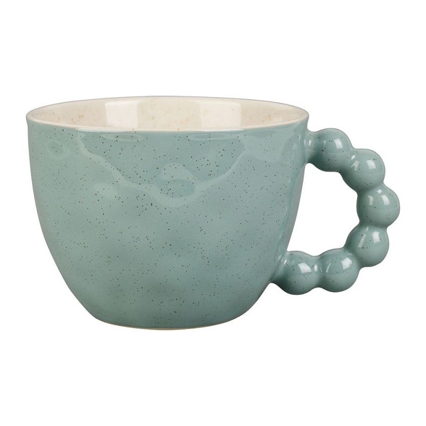 Tasse en Grès Organic avec anse perlée 50 cl - Sauge moucheté