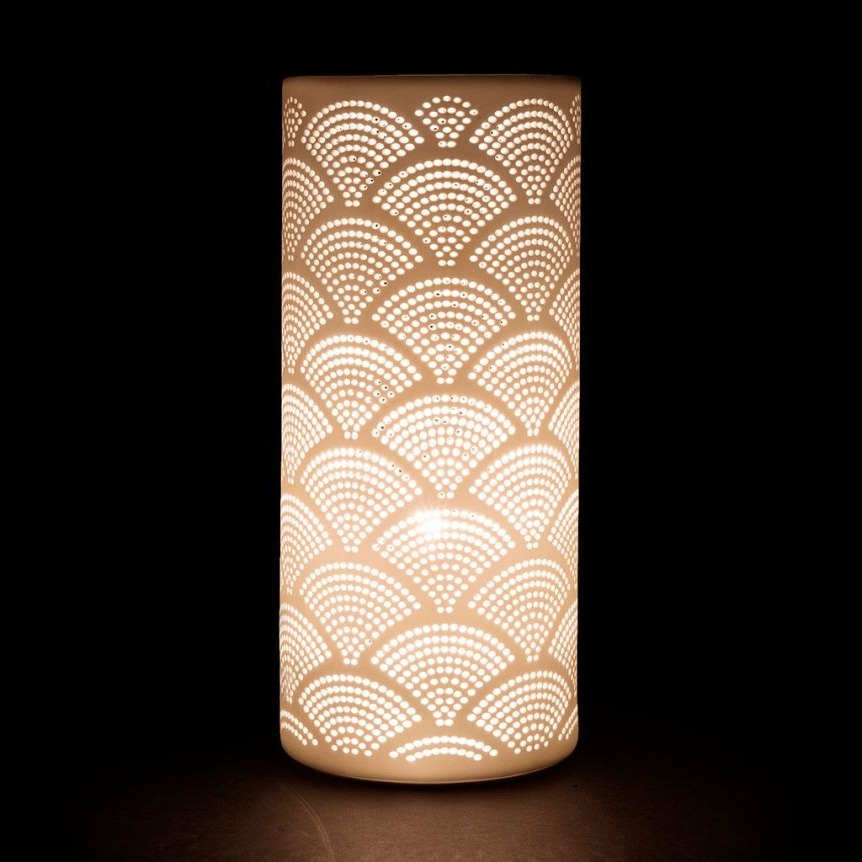 Lampe porcelaine eventail 2