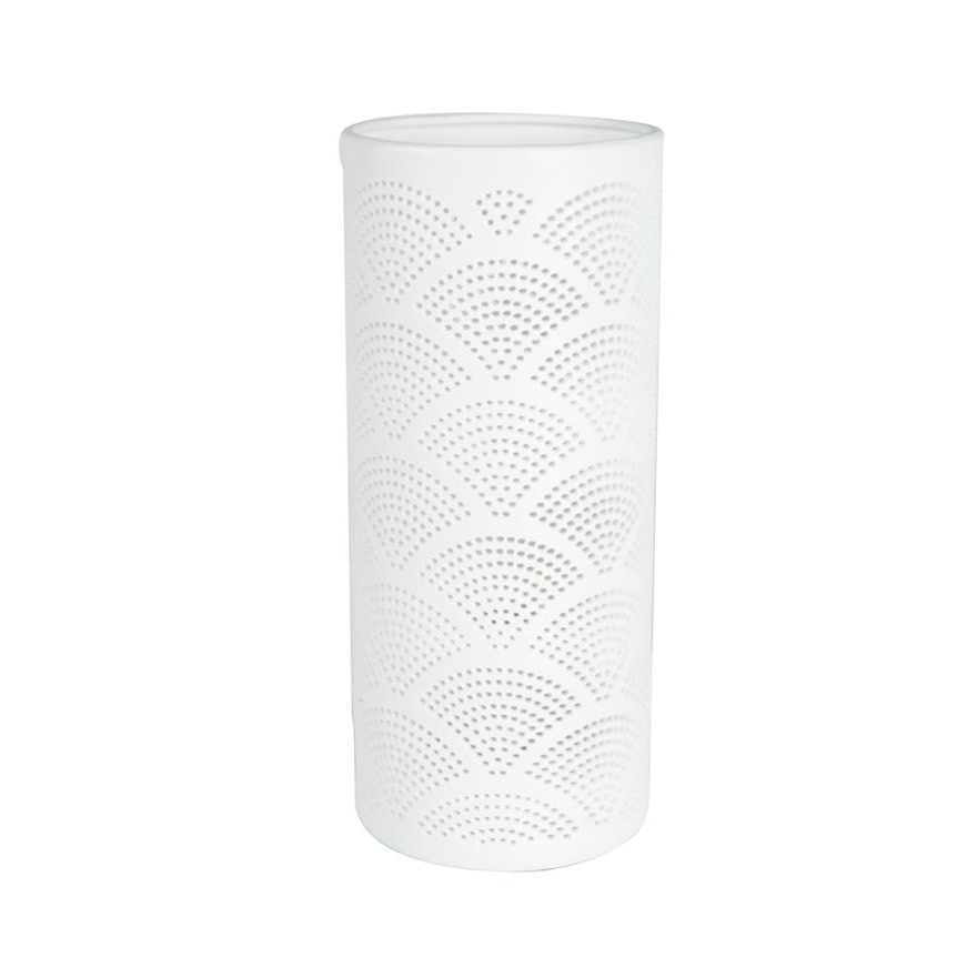 Lampe porcelaine blanche décorative ajourée à poser - Eventail