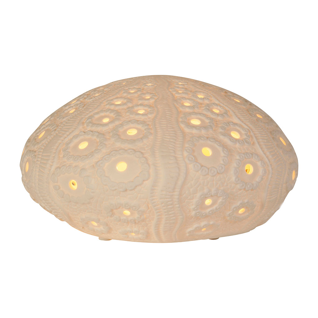Lampe decorative Oursin de mer en porcelaine blanche