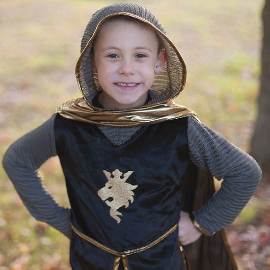 Déguisement enfant Chevalier doré - Tunique, cape et couronne - 7à8 ans