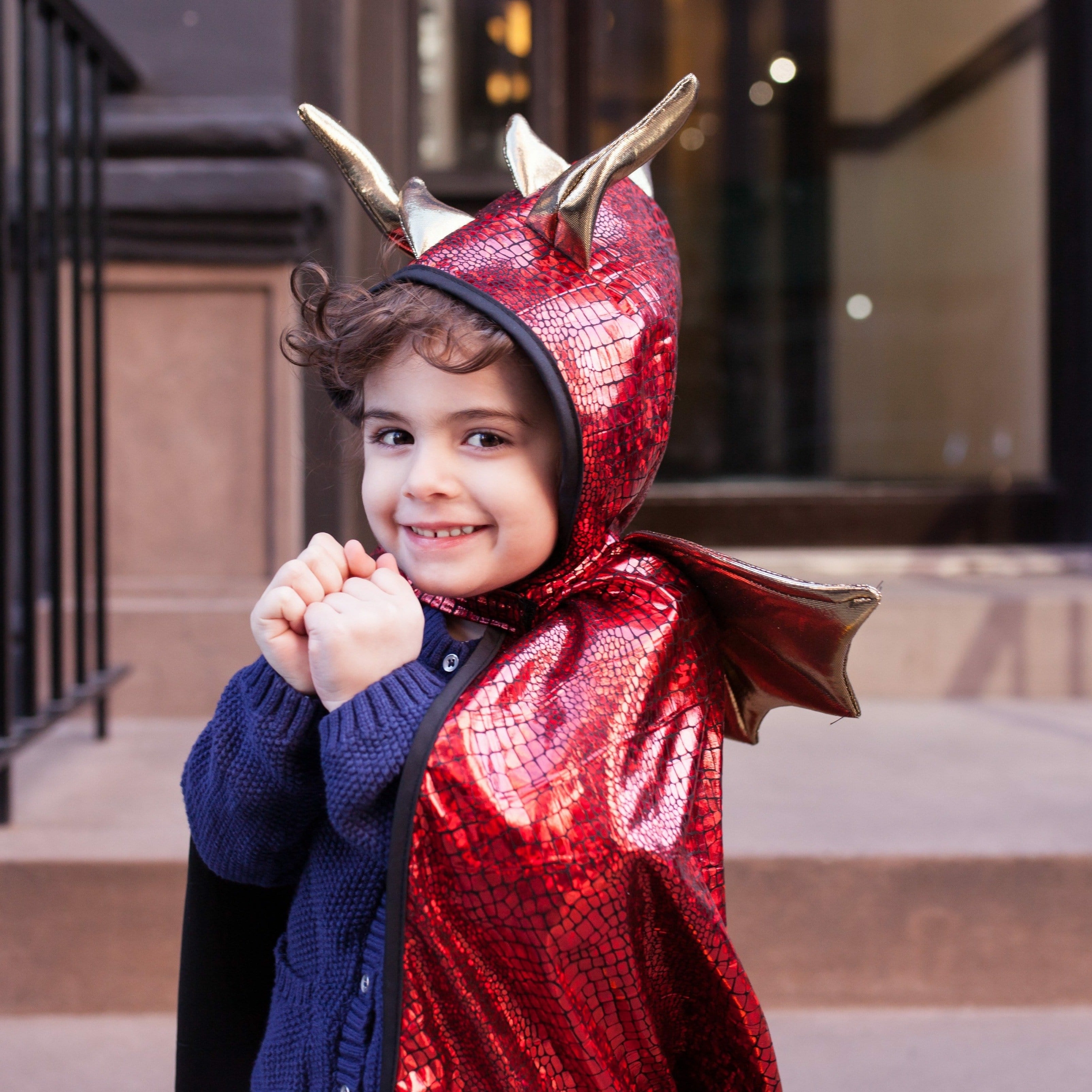 Cape déguisement enfant Dragon rouge - 3/4 ans