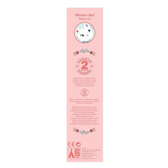 Montre  enfant - Chat   Rose