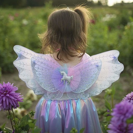 Déguisement fille licorne brillante jupe et ailes 4/6 ans