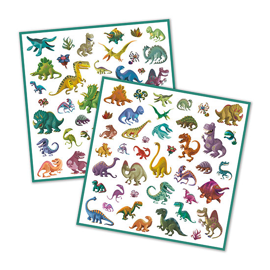 Pochette de 160 Stickers papier -  Dinosaures