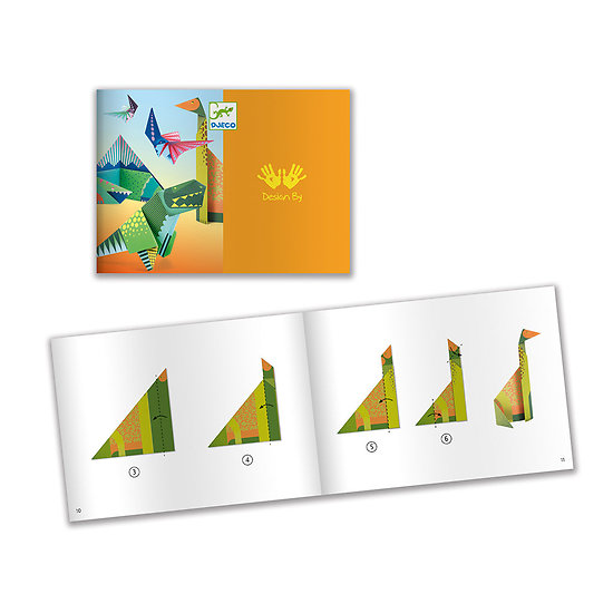 24 feuilles Papiers Origami Dinosaures - 20 x20cm