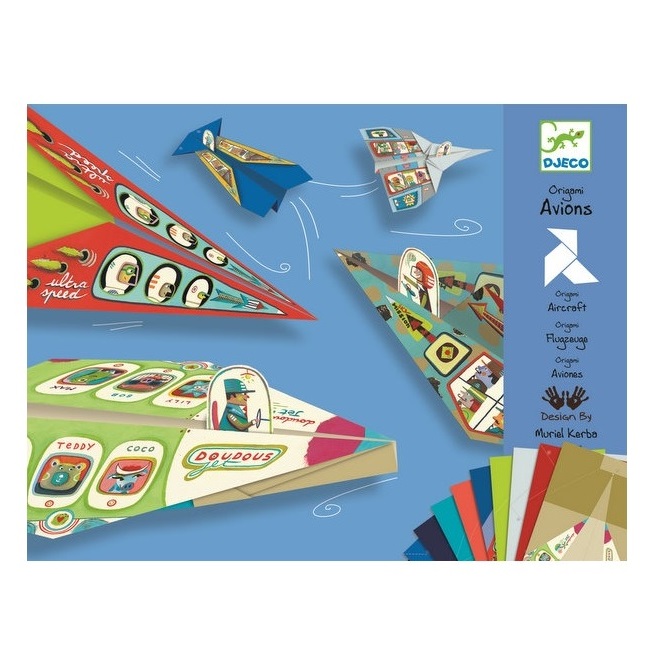 20 feuilles Papiers Origami - Avions 32x24cm