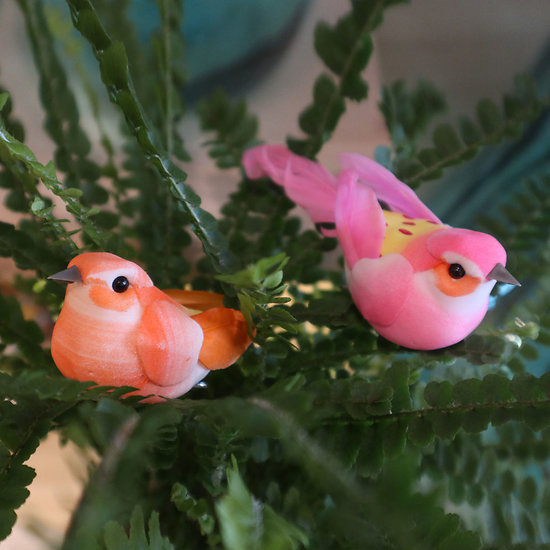 Petit oiseau  décoratif à clipser Orange
