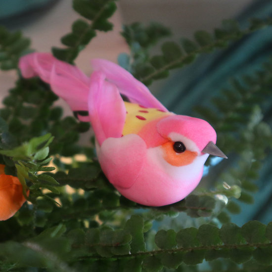 Petit oiseau décoratif à clipser Rose