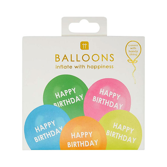 Ballons Joyeux Anniversaire  - Lot de 5