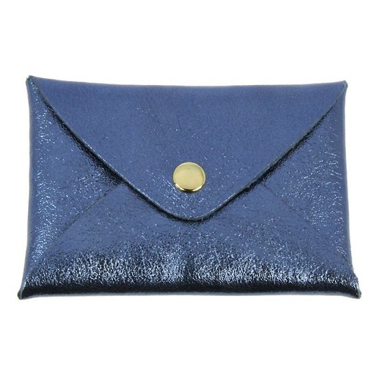 Porte cartes Origami cuir Irisé Bleu Nuit