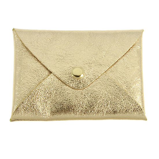 Porte cartes Origami cuir Irisé Doré