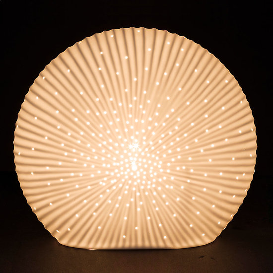 Lampe porcelaine blanche décorative à poser - Disque