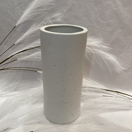 Lampe porcelaine  blanche décorative ajourée à poser - Dandelion