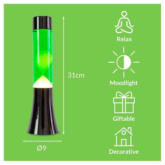Lampe-a-lave-30-cm---Mini-Lava-Lamp-Liquide-vert-et-Lave-Jaune