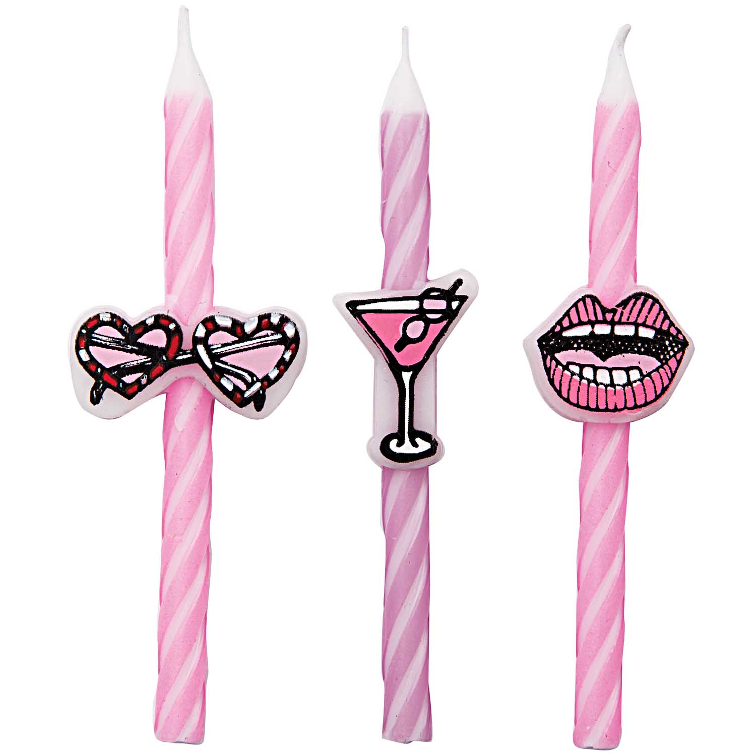 Bougie anniversaire rose Girl Party LOT DE 3