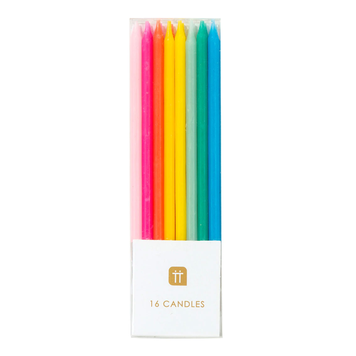 Bougie-anniversaire-longue-multicolore-Arc-en-Ciel---Lot-de-16