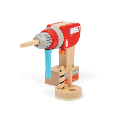 Jouet en bois - Perceuse avec socle de rangement - Dès 3 ans
