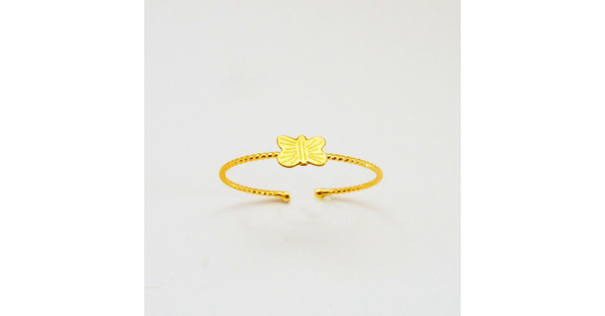 Bague Vintage Plaquée Or - Taille 59, Style Chic Et Rétro - Occasion En Bon état Général