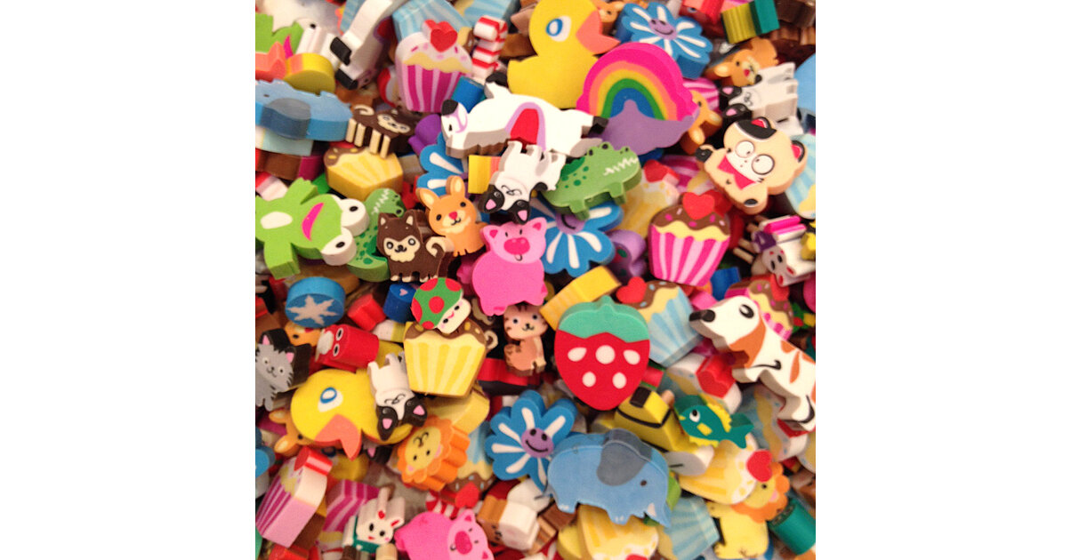 20 Gommes Fantaisie Tortue - Gommes à Effacer Caoutchouc Colorées Pour Enfants