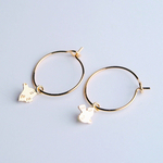 Boucles d'oreilles Baby Créoles plaquées Or - Oiseaux