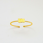 Bague Papillon Plaquée or - Taille réglable