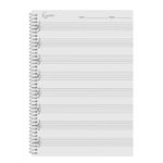 Cahier de musique à spirale avec 8 Portées