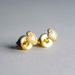 Boucles d'oreilles plaquées Or Ex Voto Coeur