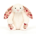 Peluche Jellycat Lapin Blanc Crème Liberty Fraise - Blossom Cream Bunny Berry - Small BPS6MS 18cm(78)